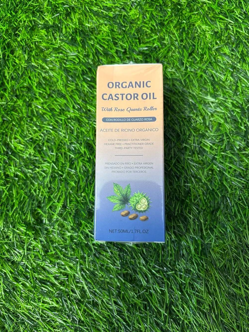 Organic Castor Oil With Rose Quartz Roller 50ml